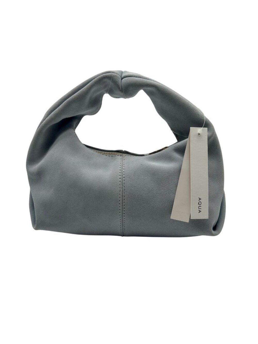 Aqua Small Blue Suede Hobo Bag
